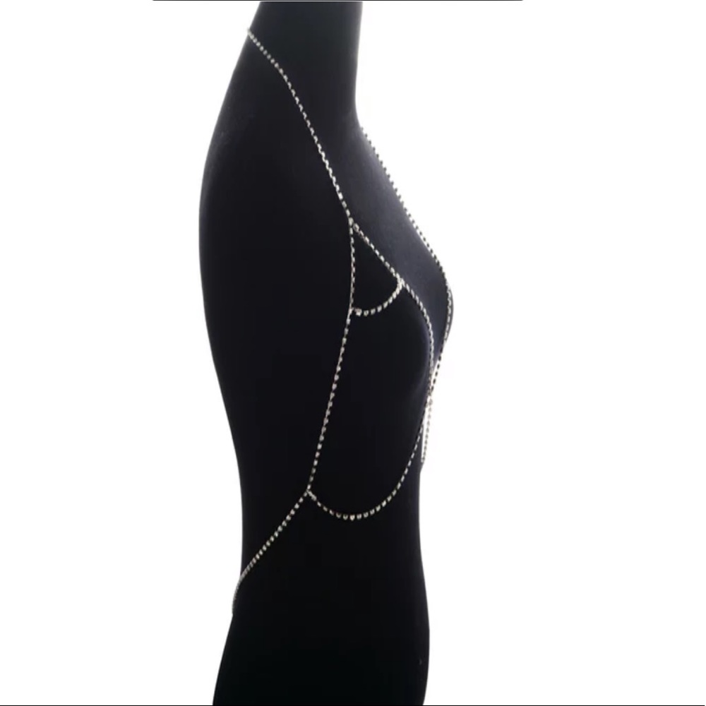 Sexy crystal cage bra harness  Body jewelry gift 2 - Picture 4 of 8